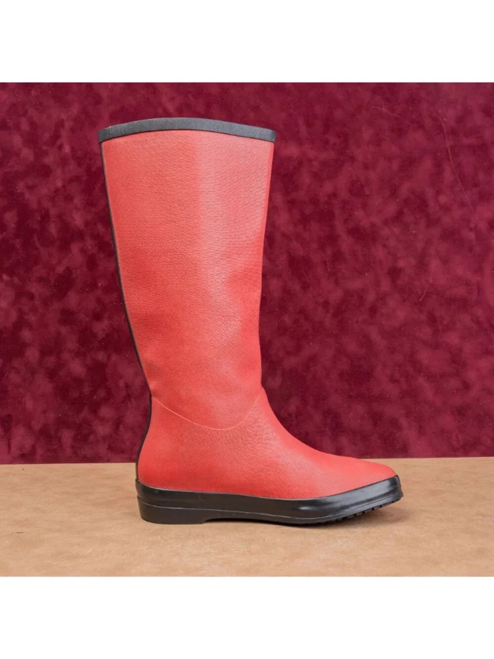 Cole Haan Women Vintage Y2K Wellies Festival Party Red Rubber Rain Boots sz 9
